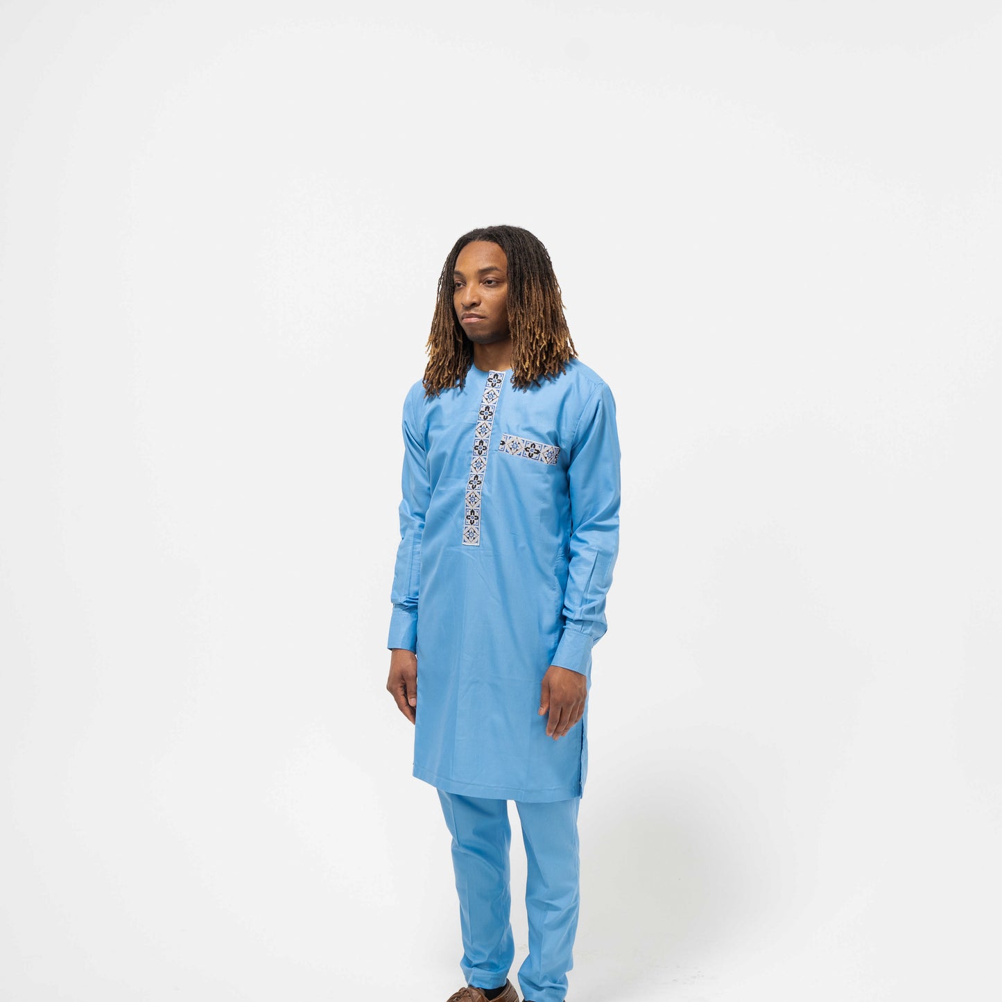 ND Embroidered Boubou in blue (2pc)