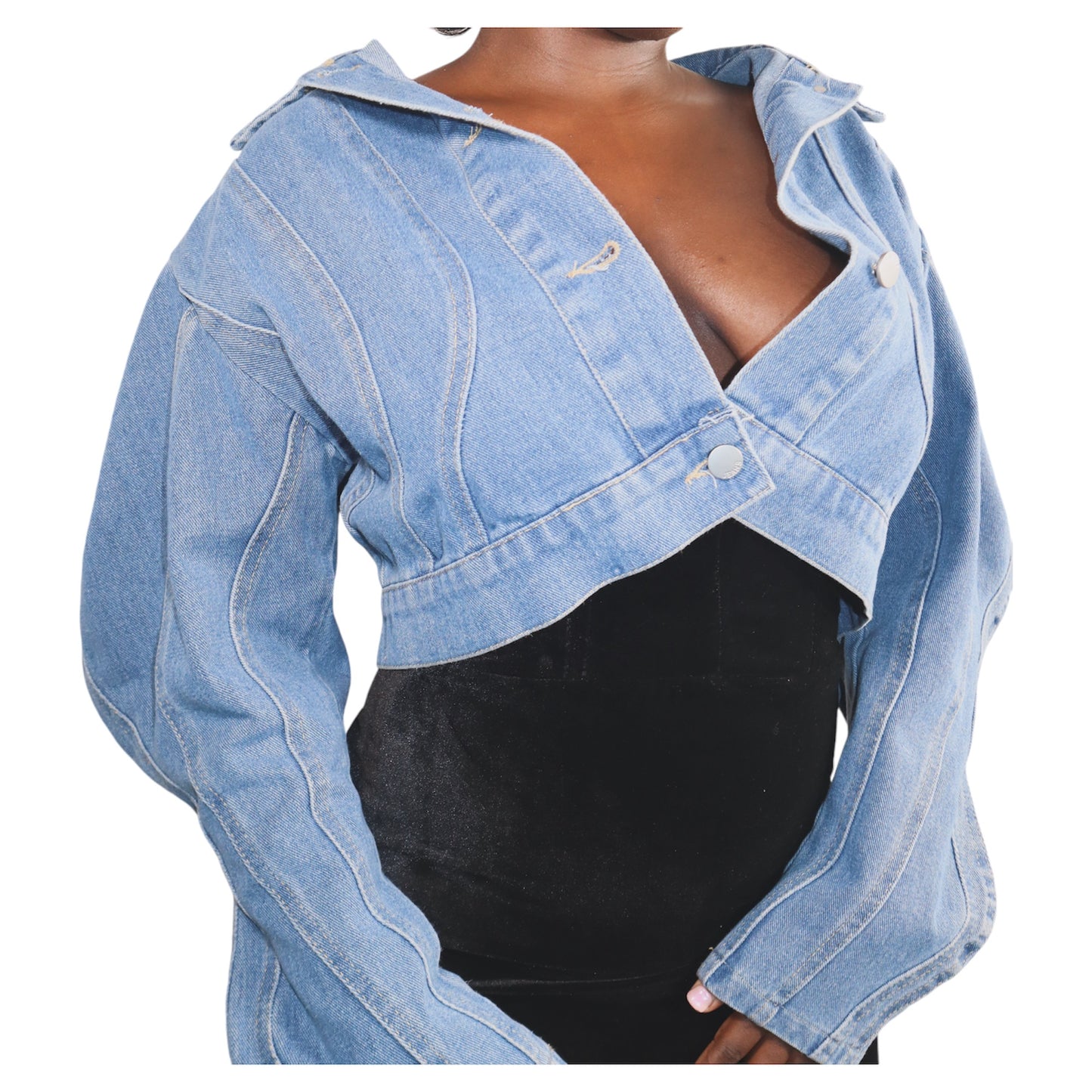 ND Blue Oversized  Cropped Jean Jacket